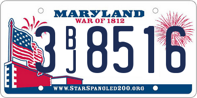 MD license plate 3BJ8516