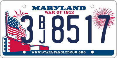 MD license plate 3BJ8517