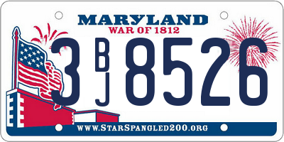 MD license plate 3BJ8526