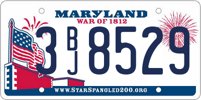 MD license plate 3BJ8529