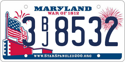 MD license plate 3BJ8532