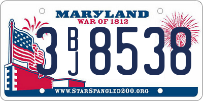 MD license plate 3BJ8538
