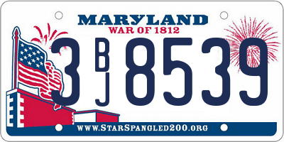 MD license plate 3BJ8539