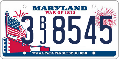 MD license plate 3BJ8545