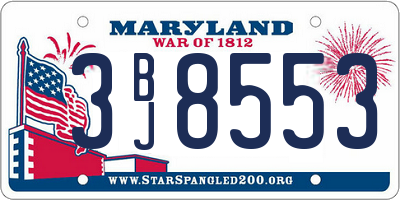 MD license plate 3BJ8553