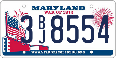 MD license plate 3BJ8554
