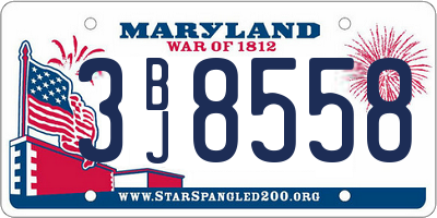 MD license plate 3BJ8558