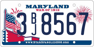 MD license plate 3BJ8567