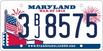 MD license plate 3BJ8575