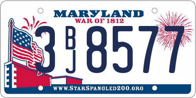 MD license plate 3BJ8577