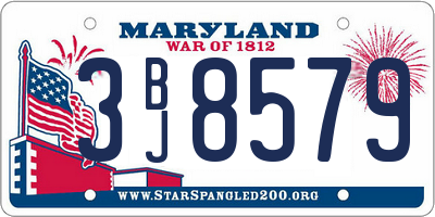 MD license plate 3BJ8579