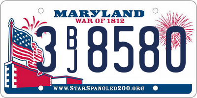 MD license plate 3BJ8580