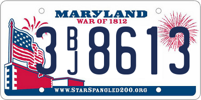 MD license plate 3BJ8613