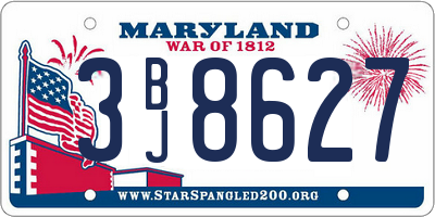 MD license plate 3BJ8627