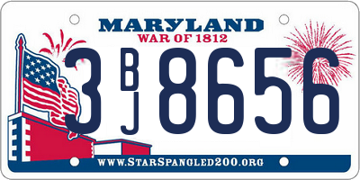MD license plate 3BJ8656