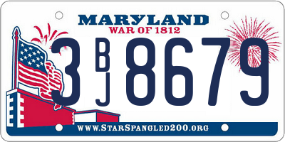 MD license plate 3BJ8679