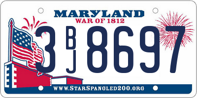 MD license plate 3BJ8697