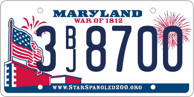 MD license plate 3BJ8700