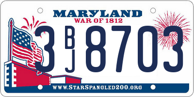 MD license plate 3BJ8703