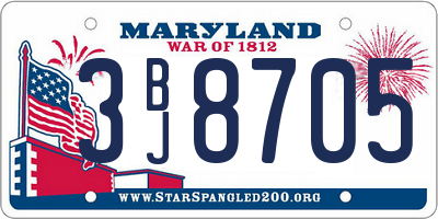 MD license plate 3BJ8705