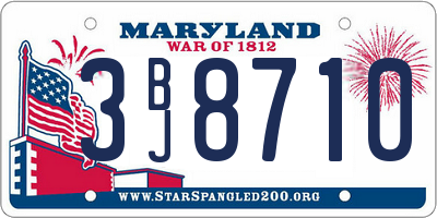 MD license plate 3BJ8710