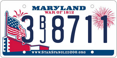 MD license plate 3BJ8711