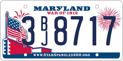 MD license plate 3BJ8717