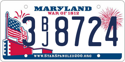 MD license plate 3BJ8724