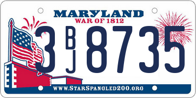 MD license plate 3BJ8735