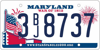 MD license plate 3BJ8737