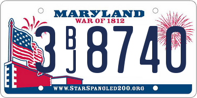 MD license plate 3BJ8740