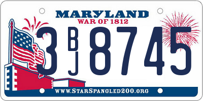 MD license plate 3BJ8745