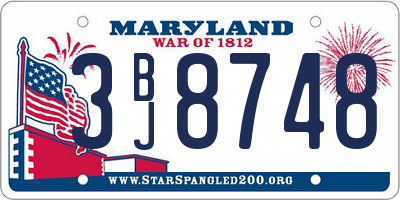 MD license plate 3BJ8748