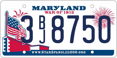 MD license plate 3BJ8750