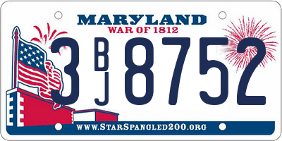 MD license plate 3BJ8752