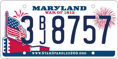 MD license plate 3BJ8757