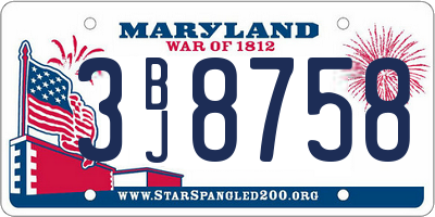 MD license plate 3BJ8758