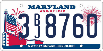 MD license plate 3BJ8760