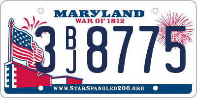 MD license plate 3BJ8775