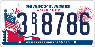 MD license plate 3BJ8786