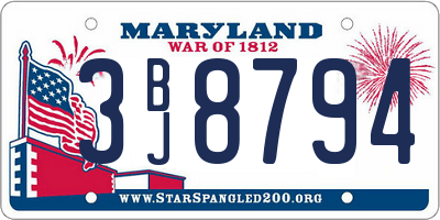 MD license plate 3BJ8794