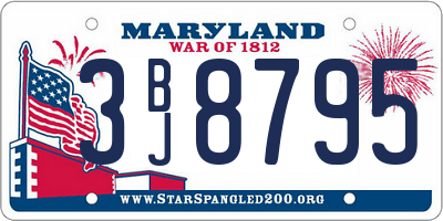 MD license plate 3BJ8795