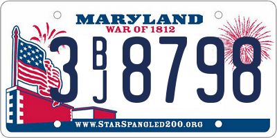 MD license plate 3BJ8798