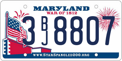 MD license plate 3BJ8807