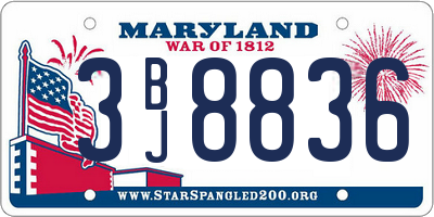 MD license plate 3BJ8836