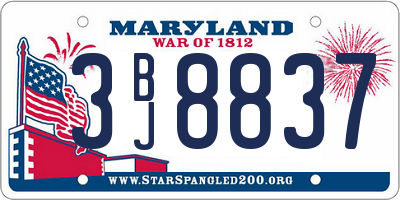 MD license plate 3BJ8837