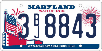 MD license plate 3BJ8843