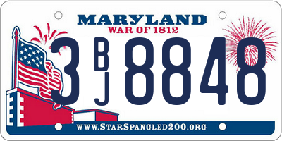 MD license plate 3BJ8848