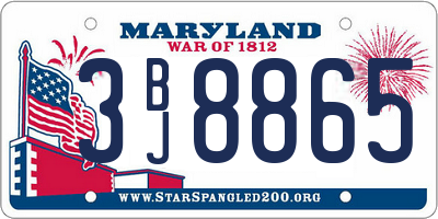 MD license plate 3BJ8865