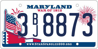 MD license plate 3BJ8873
